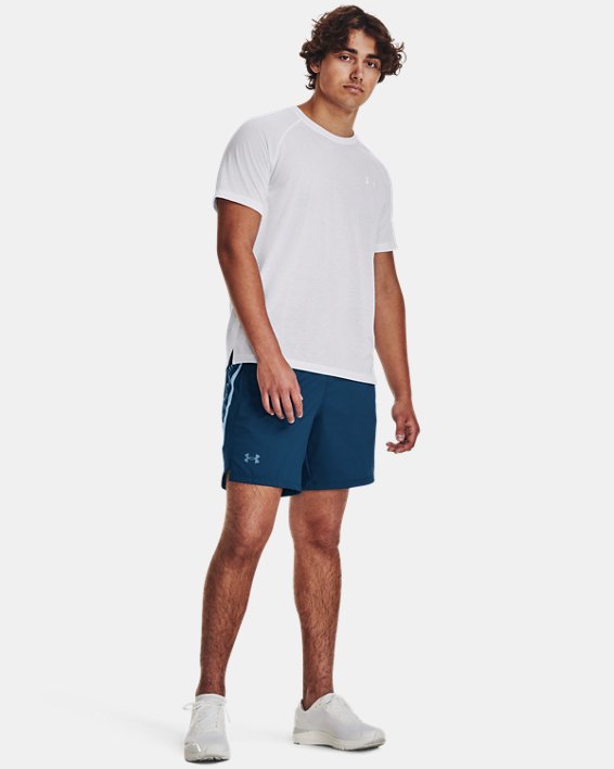 Men's UA Launch 7'' Graphic Shorts in Blue image number 2
